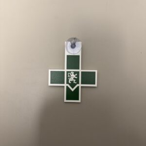 Croix Infirmière verte avec ventouse