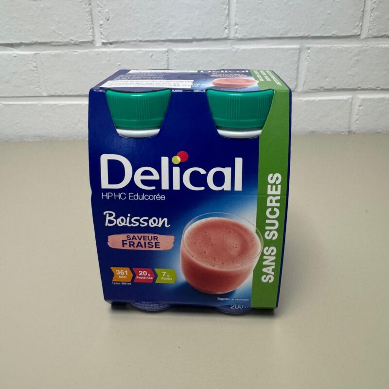 DELICAL BOISSON LACTEE S/SUCRE FRAISE 4X200ML