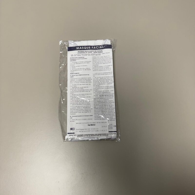 MASQUE COTON REUTILISABLE AD BICOM BLANC