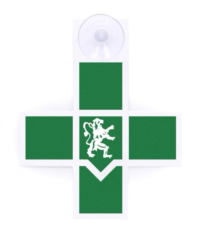 croix-infi Croix infirmière verte à ventouse réf. 369/0010, signalétique pare-brise pour soins à domicile