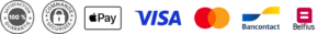 payement sécurisé (Apple Pay, Visa, Mastercard, bancontact et Belfius boutton)